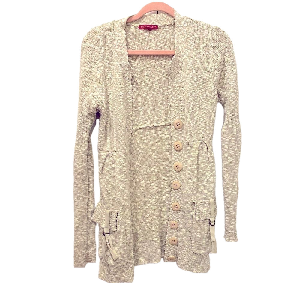 🌷San Francisco🌷 Beautiful Beige Button Up Cardigan With Pockets